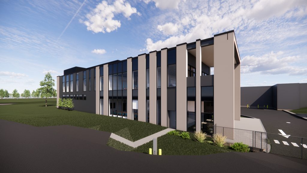 Image showing rendering of a new administration building at the Lake Huron Water Treatment Plant.