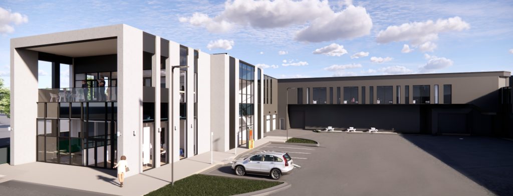 Image showing rendering of a new administration building at the Lake Huron Water Treatment Plant.